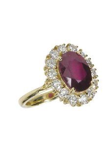 Effy Jewlery Gemma Royalty Oval Ruby and Diamond Ring, 4.90 TCW Ring size 7 Jewelry