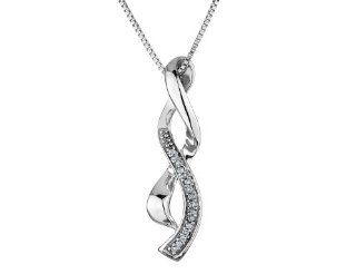 Infinity Pendant Necklace with Diamonds in Sterling Silver Jewelry