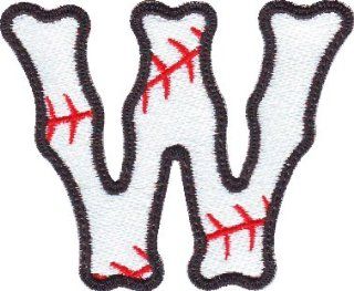 Letter W Baseball Embroidered Sew on Patch 