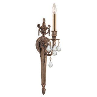 751 MB CL SAQ Arlington 1LT Wall Sconce, Mahogany Bronze Finish and Clear Swarovski Spectra Crystal Accents   Flush Mount Ceiling Light Fixtures  