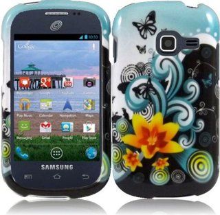 Samsung Galaxy Discover S730G ( Straight Talk , Net10 , Tracfone , Cricket ) Phone Case Accessory Classic Flowers Hard Snap On Cover with Free Gift Aplus Pouch Cell Phones & Accessories