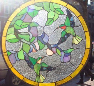 Stained Glass Window Panel 18'' X 18'' Round {9037 17}  