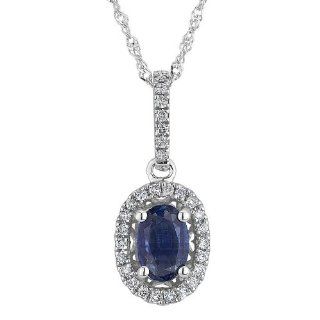 Sapphire and Diamond Pendant 1/8ctw Jewelry