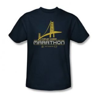 Star Trek   Marathon Logo Adult T Shirt In Navy Novelty T Shirts Clothing