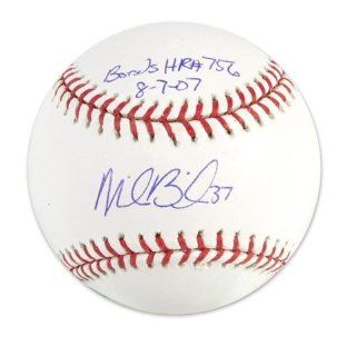 Mike Bacsik Autographed Baseball with Bonds #756 HR 8/7/07 Inscription   Memories   Mounted Memories Certified Sports Collectibles