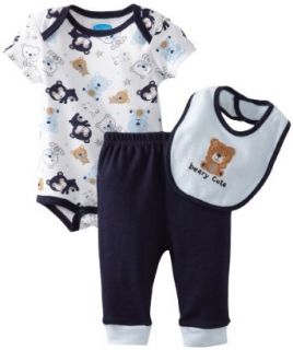 Bon Bebe Baby Boys Newborn Beary Cute 3 Piece Pant Set, Navy/White, 6 9 Months Infant And Toddler Pants Clothing Sets Clothing