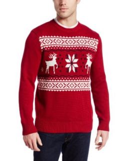 Dockers Men's Reindeer Motif Ugly Christmas Sweater, Red, Small at  Mens Clothing store Pullover Sweaters