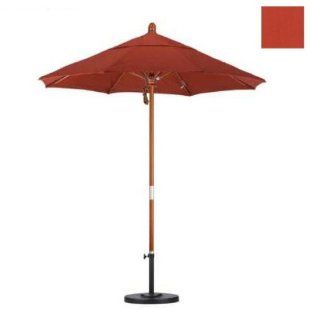 California Umbrella MARE758 F27 7.5' Wood Market Umbrella, Choose Fabric Color F27   Sunset  Chandeliers  Patio, Lawn & Garden