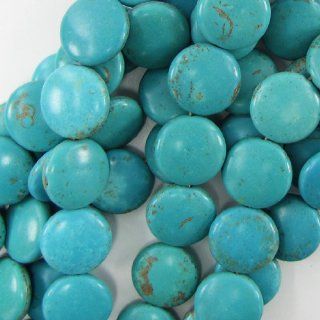 18x7mm blue turquoise coin gemstone beads 16"strand