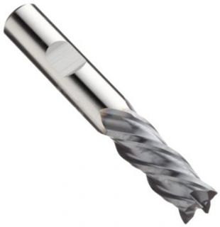 Niagara Cutter EXL350 Cobalt Steel Square Nose End Mills, Inch, Left Hand, Weldon Shank, TiCN Finish, Roughing and Finishing Cut, 35 Degree Helix, For Use With All Materials