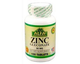 Alfa Vitamins Zinc Gluconate 50 mg 100 tablets Immune Prostate Health Health & Personal Care