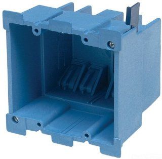 Carlon BH234R Outlet Box, Old Work, 2 Gang, 3 7/8 Inch Length by 2 3/8 Inch Width by 3 5/8 Inch Depth, Blue   Electrical Outlet Boxes  