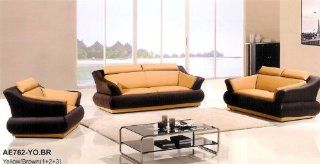 3pc Contemporary Modern Leather Sofa Set #AM 762 YB   Furniture