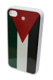 GO IC741 Classic Jordan Flag Silicone Protective Hard Case for iPhone 4/4S   1 Pack   Retail Packaging   White Cell Phones & Accessories