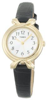 Timex Women's T2M743 Classic Black Leather Strap Watch at  Women's Watch store.