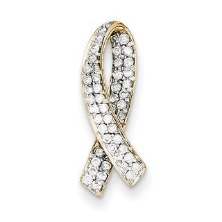 14k Diamond Breast Cancer Awareness Pendant Pendant Necklaces Jewelry