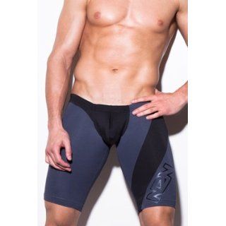 Malestrom / N2N Commander Biker Grey/Black at  Mens Clothing store Athletic Shorts