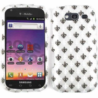 For Samsung Blaze T769 Case Cover   Black White Saints Logo Gray Rubberized Rubberized TE439 S Cell Phones & Accessories