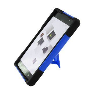 Aimo LGP769PCMSK019S Durable Rugged Hybrid Case for Optimus L9   1 Pack   Retail Packaging   Black/Blue Cell Phones & Accessories