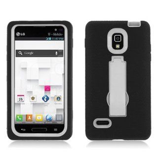 Bundle Accessory for T Mobil LG Optimus L9 P769 / P760   Black White Armor Case with Stand + Lf Stylus Pen + Lf Screen Wiper Cell Phones & Accessories