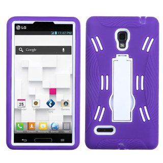 LG Optimus L9 P769Hybrid Armor Case with Built in Stand White/Purple Cell Phones & Accessories