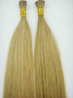 20" Remy Stick I Tip Human Hair Extensions 100 Strands, Beads, Plier, Needle 50g #16 Ash Blonde 