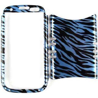Cell Armor I747 RSNAP TP1304 S Rocker Snap On Case for Samsung Galaxy S3 I747   Retail Packaging   Transparent Design Blue Zebra Print Cell Phones & Accessories
