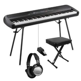 Korg SP 280 Digital Piano BUNDLE w/ Stand, Bench, Pedal & Headpohones Musical Instruments