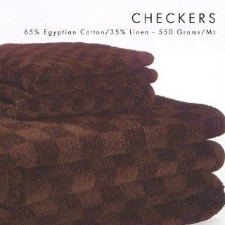 Abyss Checkers Bath Towels   Set of 2   Dark Brown (772)   Bath Linen Sets