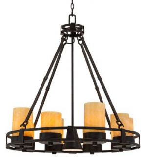 Sunset Onyx Stone 9 Light Faux Candle Chandelier    