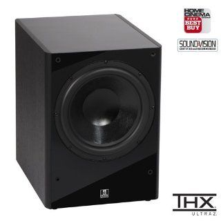 Crystal Acoustics TX 12SUB THX Ultra2 Certified 12" Subwoofer for Powerful and Dynamic Sound  Black Gloss/Black Ash Electronics