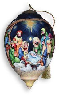 Ne'Qwa "Blessed Nativity" Hand Painted Limited Edition Christmas Ornament #773   Decorative Hanging Ornaments