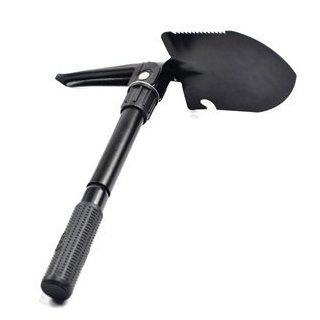 KLOUD City Black Mini folding foldable survival shovel spade trowel with pick for camping garden  Patio, Lawn & Garden