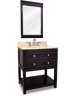 This 29 1/2" wide solid wood vanity features clean lines with a stepped dra  Storage Cabinets