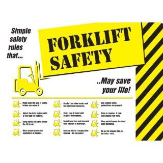 Accuform Signs PST754 Flexible Plastic Forklift Safety Awareness Poster, 24" Width x 18" Length Industrial Warning Signs