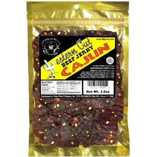 Buffalo Bills 3.5oz Cajun Western Cut Beef Jerky Pack (thin sliced hot and spicy beef jerky)  Jerky And Dried Meats  Grocery & Gourmet Food