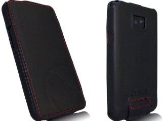 Samsung Galaxy S 2 II i9100 Novoskins VERUS Premium PU Soft Leather ANDANTE Flip Case Black (International Model and AT&T SGH i777) SALE Cell Phones & Accessories