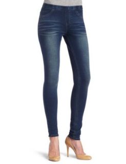 HUE Womens Distressed Skinny Jegging, Blue, X Small