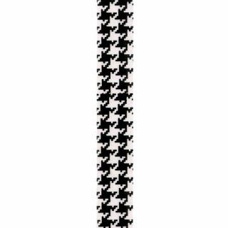 Offray Houndstooth Craft Ribbon, 1 1/2 Inch by 25 Yard, White/Black