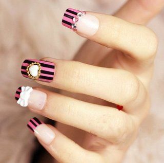 "NUMBER C4" FASHION JAPANESE 3D NAIL ART CUTE HEART 24 nails Sold By FATTYCAT 