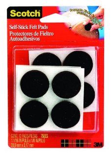 3M Scotch Self Stick Felt Pads, Brown, 12 Pad, 6 Pack   Furniture Pads  