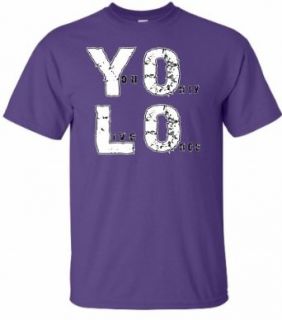 Adult Purple YOLO You Only Live Once T Shirt   5XL Clothing