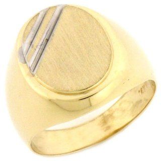 10k Solid Yellow Gold Oval Signet Mens Ring Jewelry
