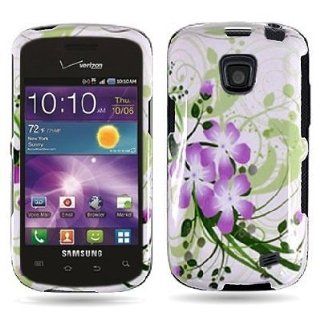 Bundle Accessory for Samsung Galaxy Proclaim 720C SCH S720C / illusion i110 (Straight Talk) / (Verizon) Phone   Purple Green Flower With Lily Snap On Protective Hard Case Cover   SogaWireless Brand [SWB190] Cell Phones & Accessories