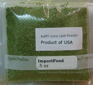 Thai Kaffir Lime Leaf Powder, ImportFood brand, 1/2 oz  Single Spices And Herbs  Grocery & Gourmet Food