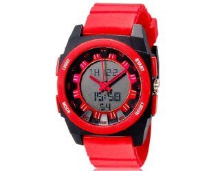 SHORS SH 765 Unisex Dual Movement Analog & Digital Waterproof Watch with LED Display (Red) M.  Sports Fan Watches  Sports & Outdoors