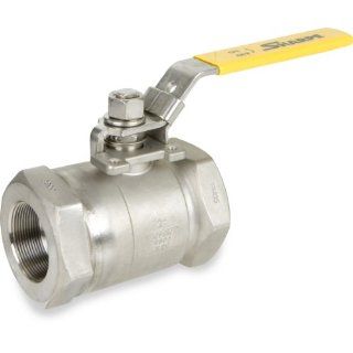 Sharpe Valves 50F767 Series Stainless Steel 316 Ball Valve with Stainless Steel 17 4PH Stem, Two Piece, Inline, Lockable Lever Handle, 1/4" NPT Female Industrial Ball Valves