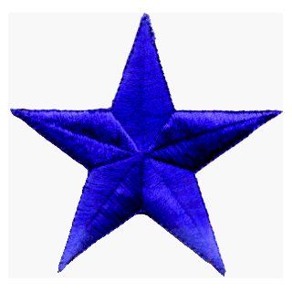 Solid Blue Star   3"   Embroidered Iron On or Sew On Patch Clothing
