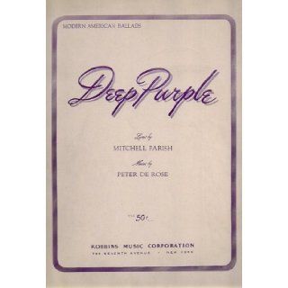 Deep Purple Sheet Music Peter De Rose, Mitchell Parish Books