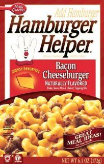 Hamburger Helper Bacon Cheeseburger Mac, 6.1 Ounce Boxes (Pack of 12)  Prepared Noodle Dishes  Grocery & Gourmet Food